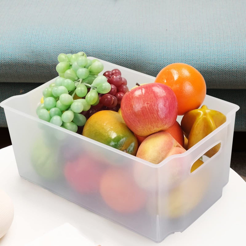 Pekky Pantry Freezer Organizer Bins Stackable Storage Box, 6 Packs, Frosted Transparent - Image 4